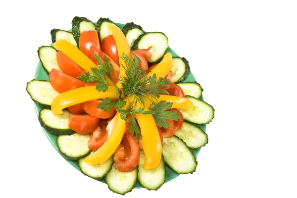 Plate of salad with vegetables. — Stock Photo, Image