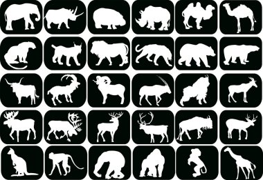 collection of animals icons clipart