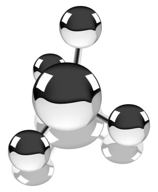 methane molecule with reflection clipart