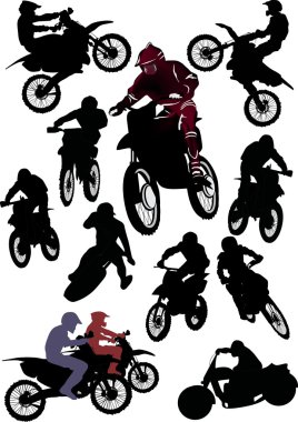 collection of racer silhouettes clipart