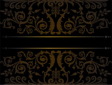 brown decoration with golden lines clipart