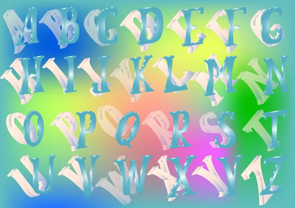 Blauwe alfabet illustratie — Stockvector