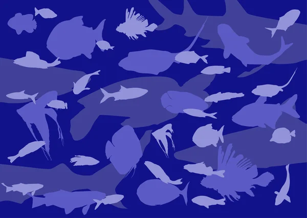 Tło niebieskie ryby — Wektor stockowy