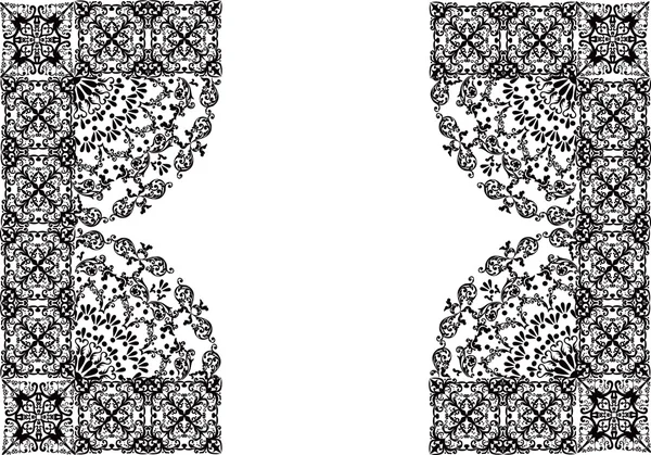 Svart på vitt inredda mönster — Stock vektor