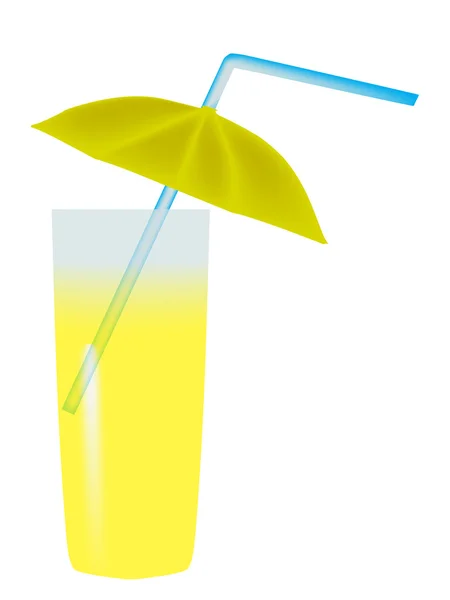 Cocktail jaune en verre isolé sur blanc — Image vectorielle