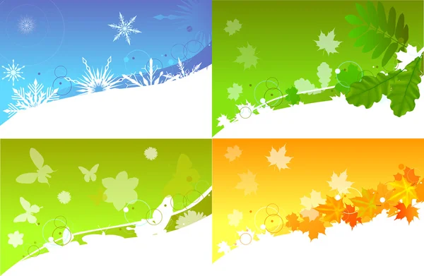 Set of four seasons backgrounds — Stock Vector