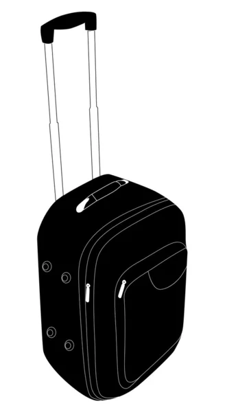 Черный чемодан изолирован на белом — стоковый вектор