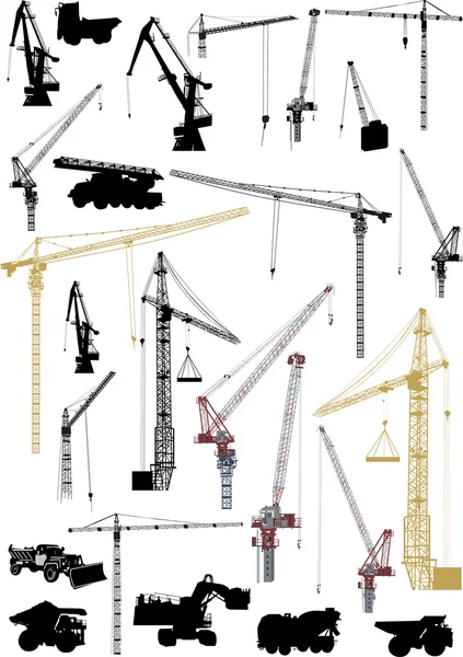 stock vector building machinery isolated on white collection
