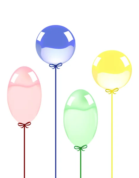 Quatre ballons olores isolés sur blanc — Image vectorielle