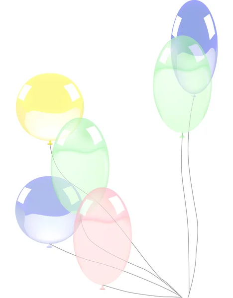 Six ballons de couleur isolés sur blanc — Image vectorielle
