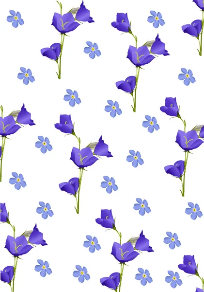 Blue on white flowers background — Stock Vector