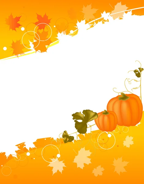 Podzim ilustrace s dýní a listy — Stockový vektor