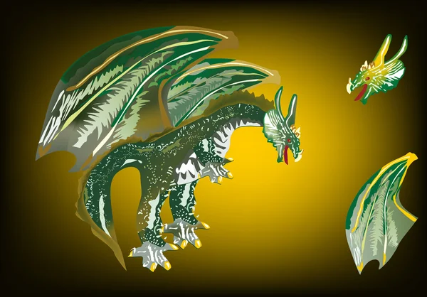 Verde dragón — Archivo Imágenes Vectoriales