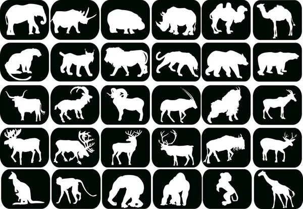 Colección de iconos animales — Vector de stock