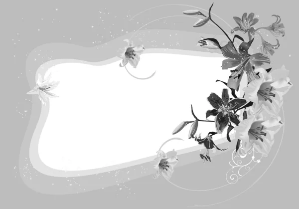 Décoration fleur de lys sur fond gris — Image vectorielle