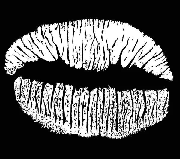 Weißer Lippenstift isoliert auf schwarz — Stockvektor