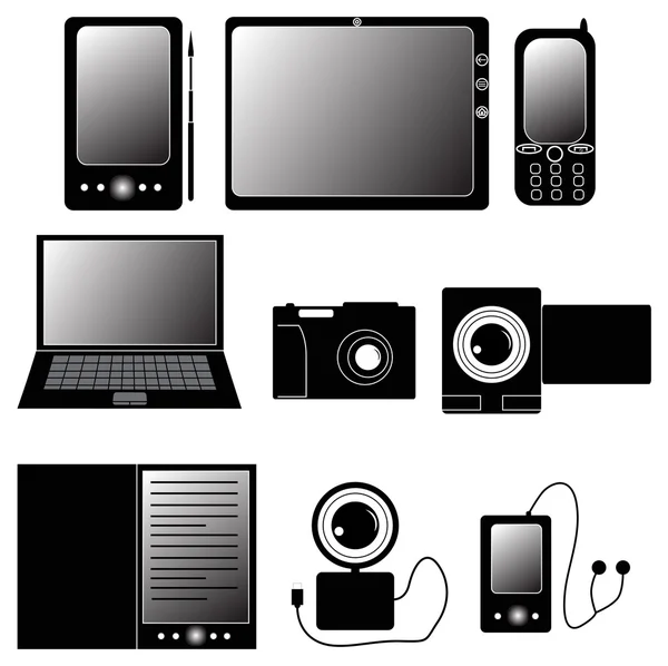 stock vector set of electronic devices icons