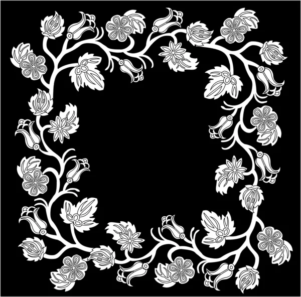 Marco decorado simétrico blanco con hojas — Archivo Imágenes Vectoriales