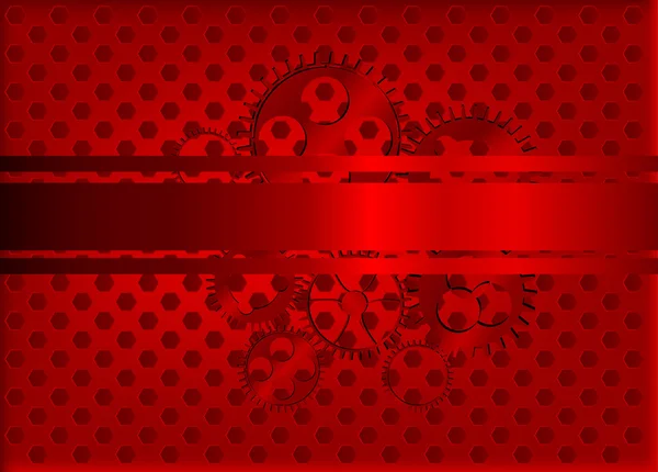 Red gears background — Stock Vector