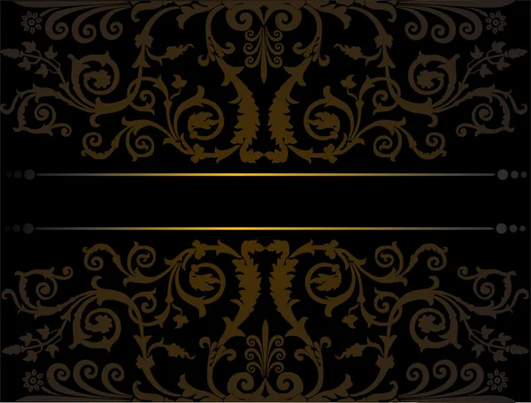 Brun dekoration med gyllene linjer — Stock vektor