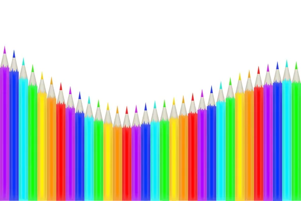 Gökkuşağı renkli kalemler dalga — Stok Vektör