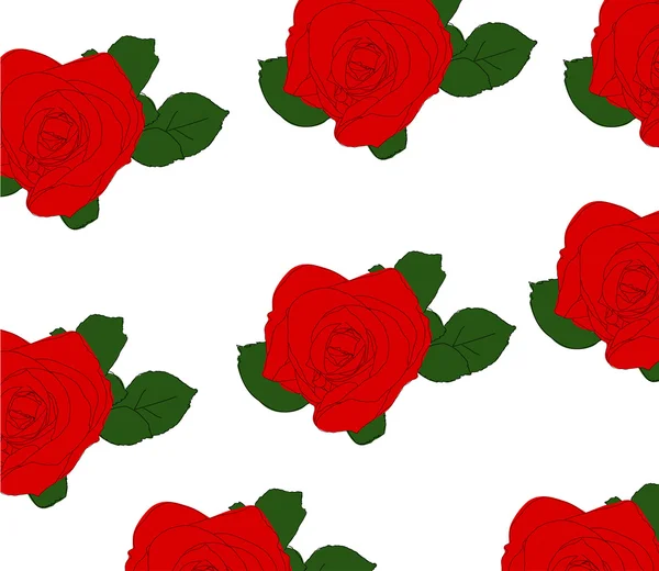 Kırmızı gül çiçekler arka plan — Stok Vektör