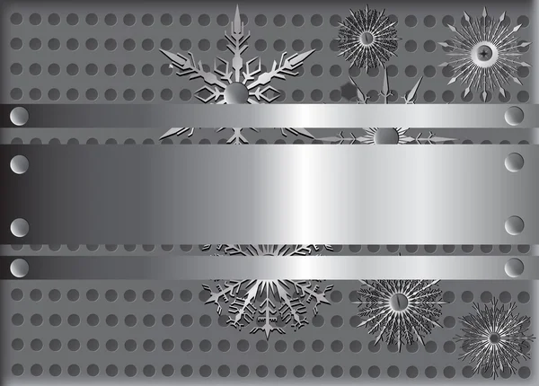 Серый металл снежинка фон — стоковый вектор