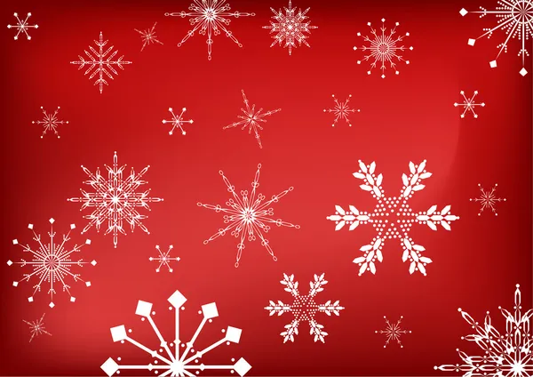 Fond lumineux avec des flocons de neige blancs — Image vectorielle