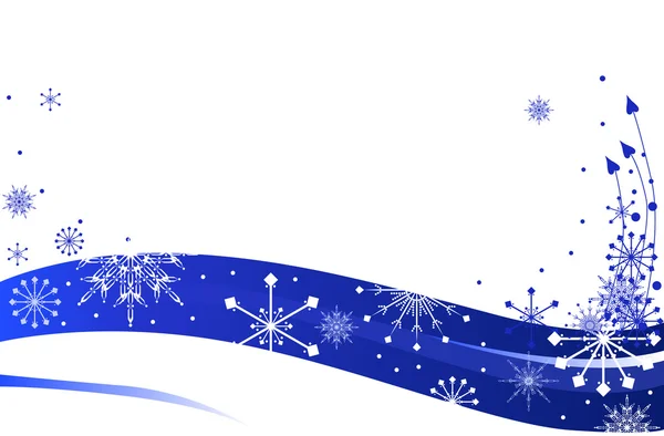 Ilustracja biały i niebieski płatki śniegu — Wektor stockowy