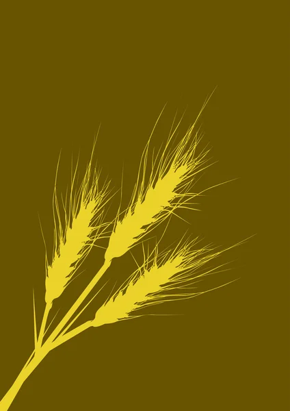 Золота пшениця силуети — стоковий вектор