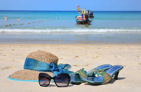 Hasır şapka beach phuket Island, Tayland tarihinde — Stok fotoğraf