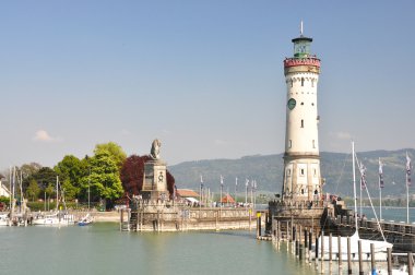 Lighthouse in the port of Lindau island, Germany clipart