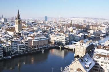 Winter view of Zurich clipart