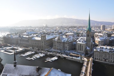 Kış manzarası zurich, İsviçre