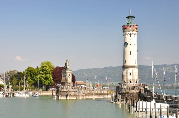 Lighthouse in the port of Lindau island, Germany — Stock Photo, Image