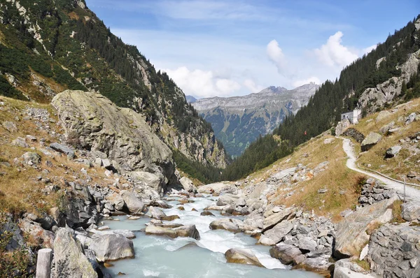 Bergfluss im Berner Oberland in der Schweiz — Stockfoto