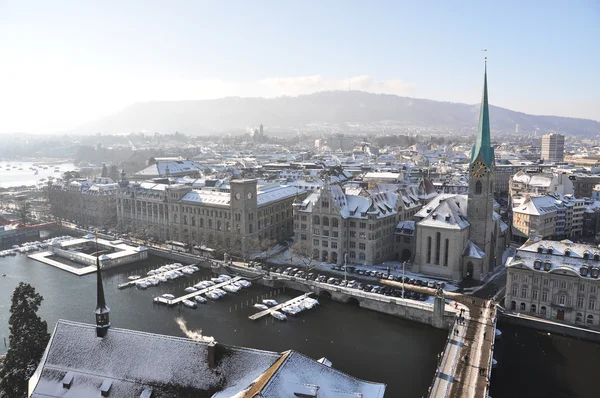 Vista de invierno de Zurich — Foto de Stock