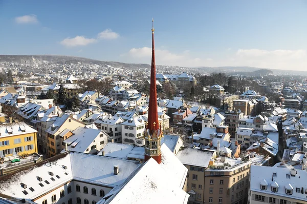 Zimowy widok z Zurychu — Zdjęcie stockowe