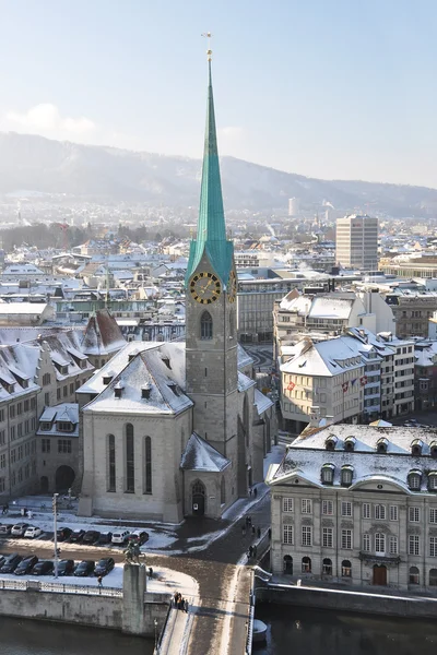 Zürih'in kış görünümü — Stok fotoğraf