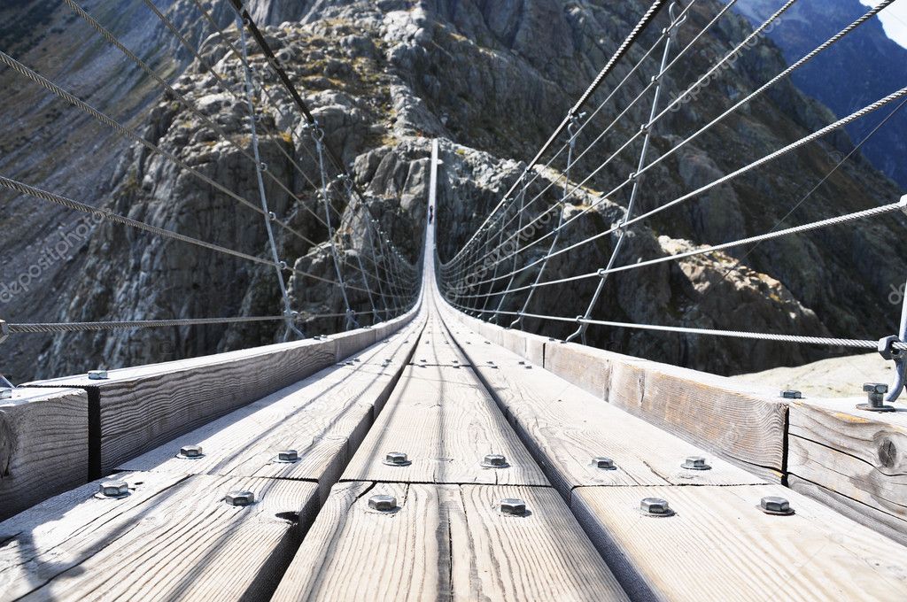 170m hanging Trift bridge, Switzerland
