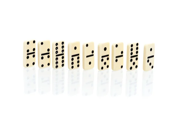 Some domino bricks on white background — Zdjęcie stockowe