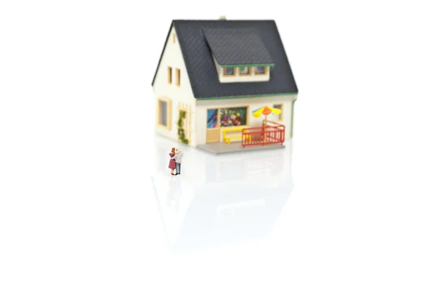 Miniatuur met huis — Stockfoto