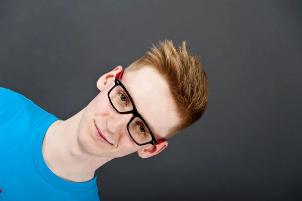 Stock image Young man on black background