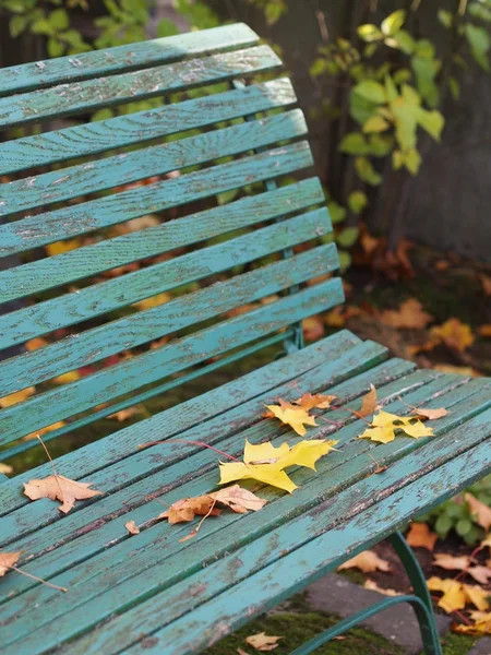 在秋季的长椅 — 图库照片