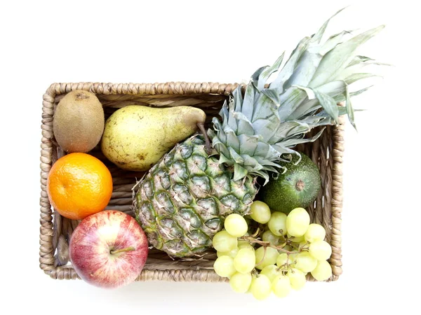 stock image A big variety of exotic fruits in a basket