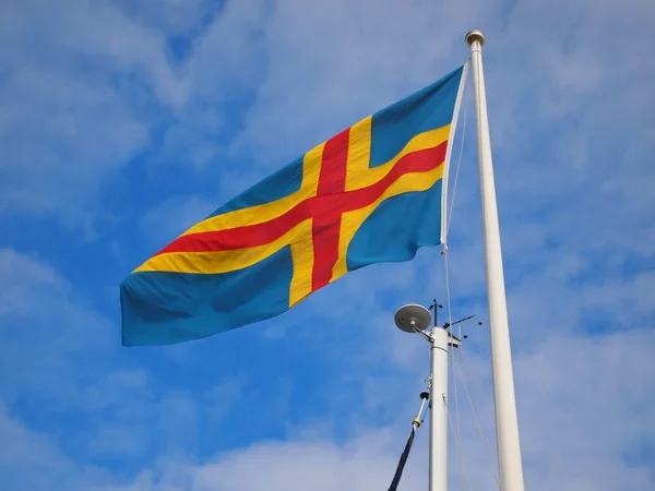 Flaga Wyspy Alandzkie — Zdjęcie stockowe