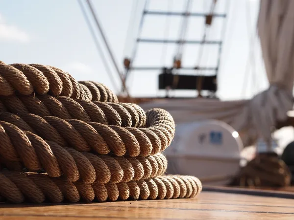 Мотузка на вітрильному кораблі — стокове фото