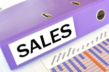 SALES folder on a market report clipart