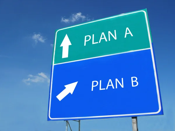Plan - plan b znak drogowy — Zdjęcie stockowe