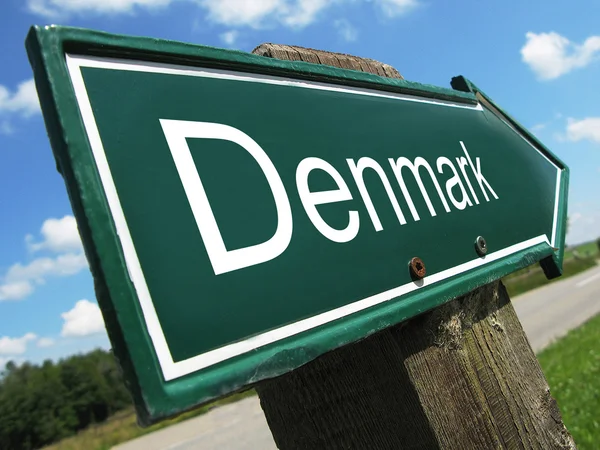 Danimarka yol levhası — Stok fotoğraf